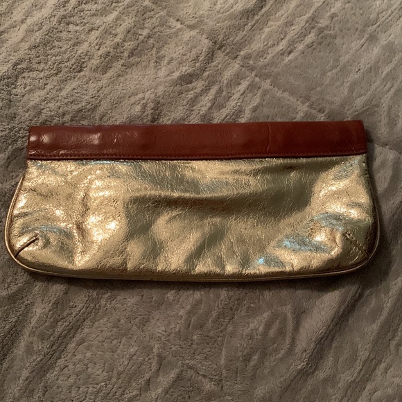 Tory Burch Gold and Brown Clutch - Picture 3 of 5